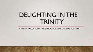 Delighting in the 				Trinity