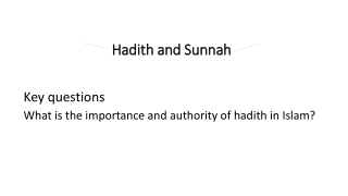 Hadith and Sunnah