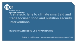 By: Dutch Sustainability Unit, November 2016