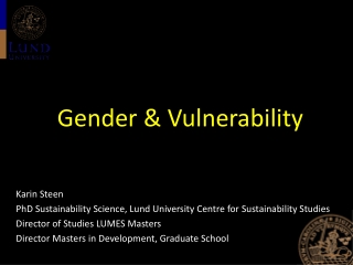 Gender &amp; Vulnerability