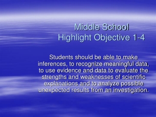 Middle School Highlight Objective 1-4