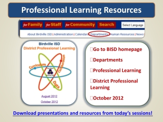 Professional Learning Resources