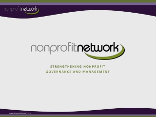 strengthening nonprofit governance and management