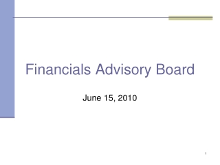 Financials Advisory Board