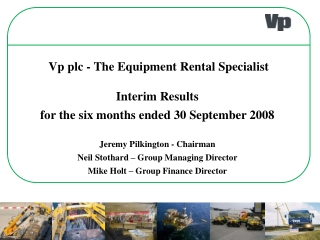 Interim Results for the six months ended 30 September 2008 Jeremy Pilkington - Chairman