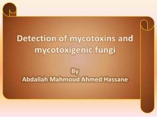 Detection of mycotoxins and mycotoxigenic fungi By Abdallah Mahmoud Ahmed Hassane
