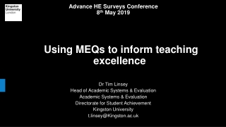 Using MEQs to inform teaching excellence