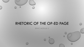 Rhetoric of the op-ed page