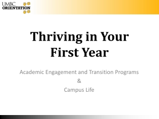Thriving in Your First Year