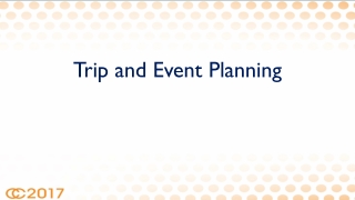 Trip and Event Planning
