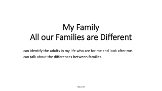 My Family All our Families are Different