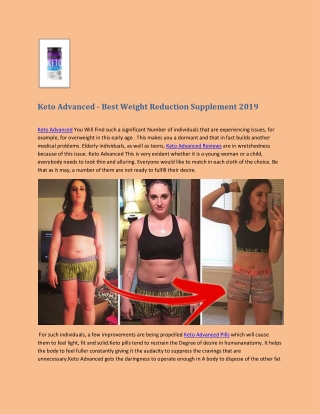 Keto Advanced - Best Weight Reduction Supplement 2019