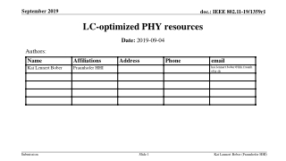 LC-optimized PHY resources