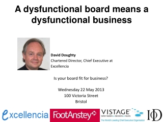 A dysfunctional board means a dysfunctional business