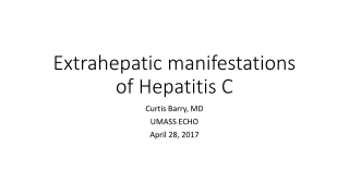 Extrahepatic manifestations of Hepatitis C