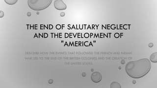 The End of Salutary Neglect and the development of &quot;America&quot;