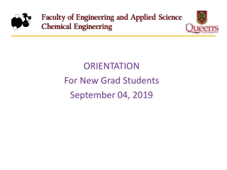 ORIENTATION For New Grad Students September 04, 2019