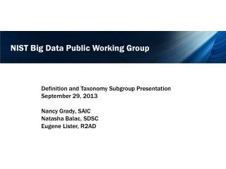 NIST Big Data Public Working Group