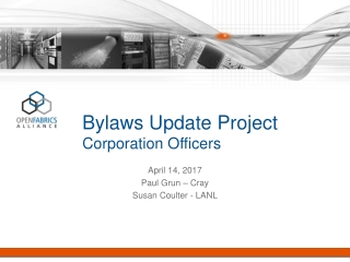 Bylaws Update Project Corporation Officers