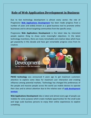 Role of Web Application Development in Business