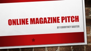 ONLINE MAGAZINE PITCH