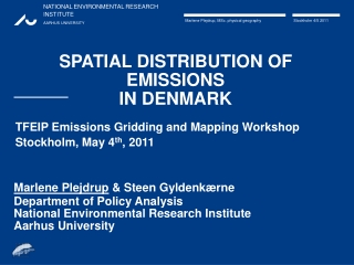 SPATIAL DISTRIBUTION OF EMISSIONS IN DENMARK