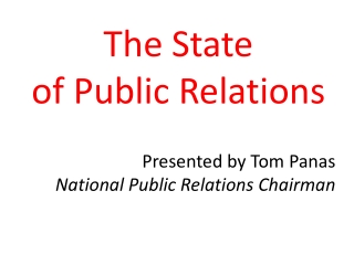 The State of Public Relations