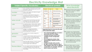 Electricity Knowledge Mat