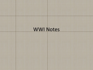 WWI Notes