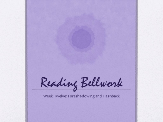 Reading Bellwork