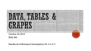 Data, Tables &amp; Graphs