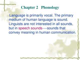 Chapter 2 Phonology