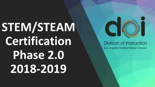 STEM/STEAM Certification Phase 2.0 2018-2019