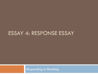 Essay 4: Response Essay