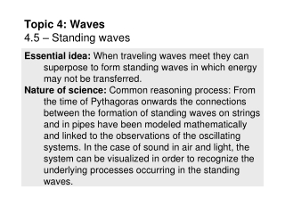 Topic 4: Waves 4.5 – Standing waves