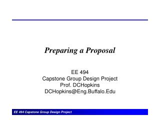 Preparing a Proposal