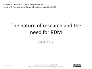 The nature of research and the need for RDM