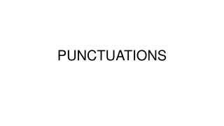 PUNCTUATIONS