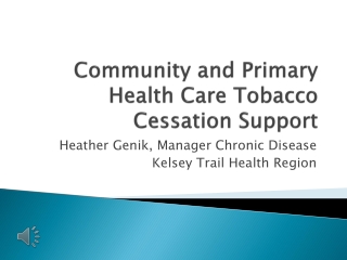 Community and Primary Health Care Tobacco Cessation Lessons