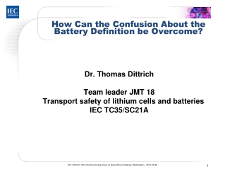 How Can the Confusion About the Battery Definition be Overcome?