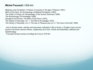 Michel Foucault (1926-84)