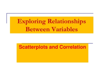 Exploring Relationships Between Variables