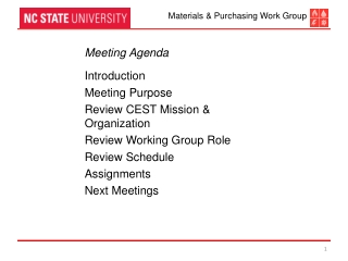 Meeting Agenda Introduction Meeting Purpose Review CEST Mission &amp; Organization