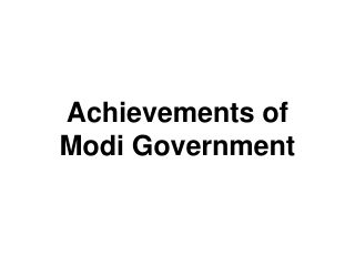 Achievements of Modi Government