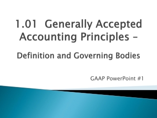 1.01 Generally Accepted Accounting Principles – Definition and Governing Bodies