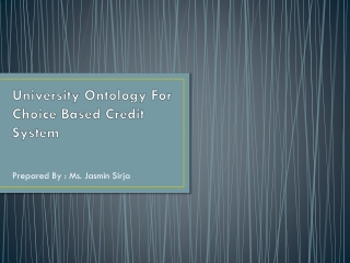 University Ontology For Choice Based Credit System