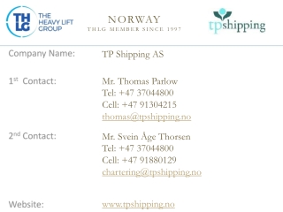 Norway THLG member since 1997