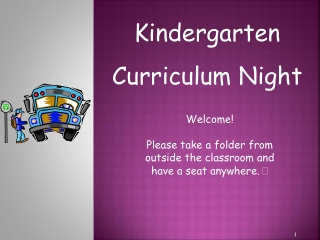 Kindergarten Curriculum Night