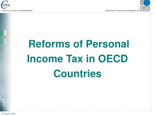 Reforms of Personal Income Tax in OECD Countries