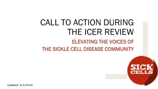 CALL TO ACTION DURING THE ICER REVIEW